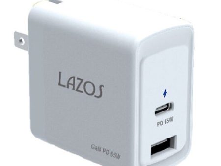 Lazos 窒化ガリウム採用 GaN AC充電器 65W ホワイト L-AC-G65 折りたたみ式プラグ Online