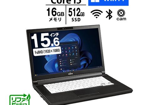 ノートパソコン 富士通 15.6型 フルHD LIFEBOOK A5513 N Core i5-1345U メモリ16GB SSD512GB 無線LAN Webカメラ Win11 リファビッシュ PC Fashion